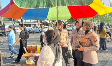 Polwan-Polresta-Sidoarjo-Sapa-Warga-di-CFD-Alun-alun