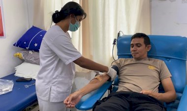 Bhakti-Kesehatan-Hari-Bhayangkara,-Polres-Flores-Timur-Gelar-Donor-Darah