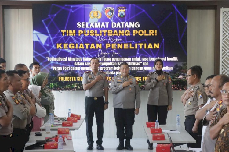 Puslitbang Polri Lakukan Penelitian Almatsus Dalmas dan Ketahanan Pangan di Polresta Sidoarjo