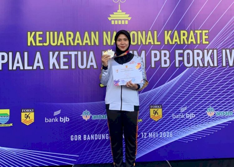 Bripda Salma Aulia, Polwan Ditpolsatwa Baharkam Polri Borong Medali di Kejurnas Karate PB FORKI 2026