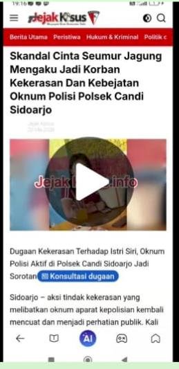 Propam Polresta Sidoarjo Respon Postingan Skandal Cinta Berujung Kekerasan