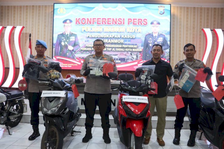 Polres Madiun Kota Ungkap 3 Kasus Curanmor 4 Orang Residivis Diamankan