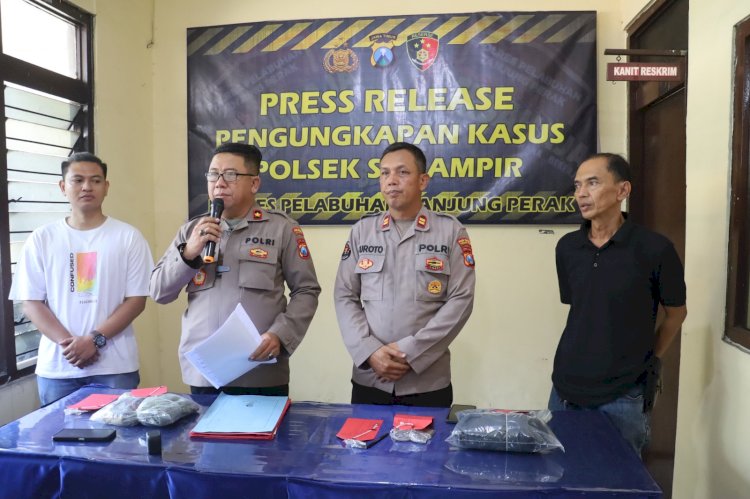 Polres Pelabuhan Tanjungperak Amankan Tersangka Pencuri Komponen Panel TL di Surabaya