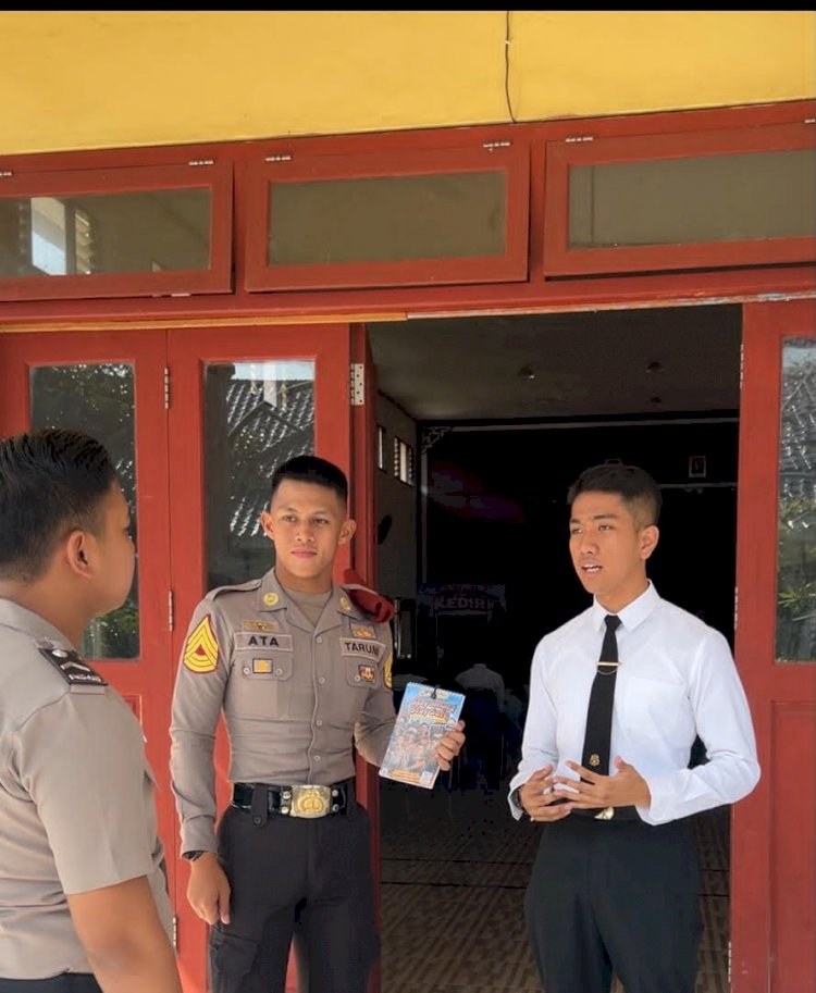 Latja di Polres Kediri Kota Taruna Akpol Sosialisasikan Call Center 110 dan Cegah Bullying pada Pelajar