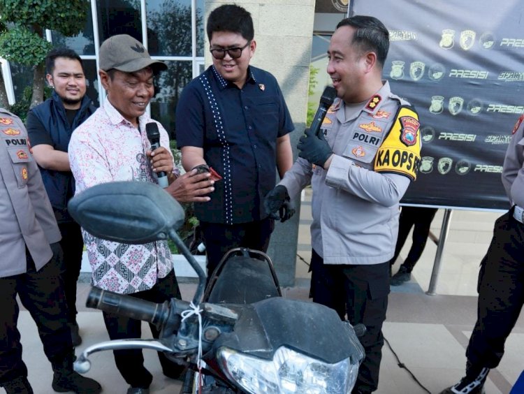 Polres Gresik Ungkap Curanmor, Seorang Petani Balongpanggang Senang Motornya Kembali